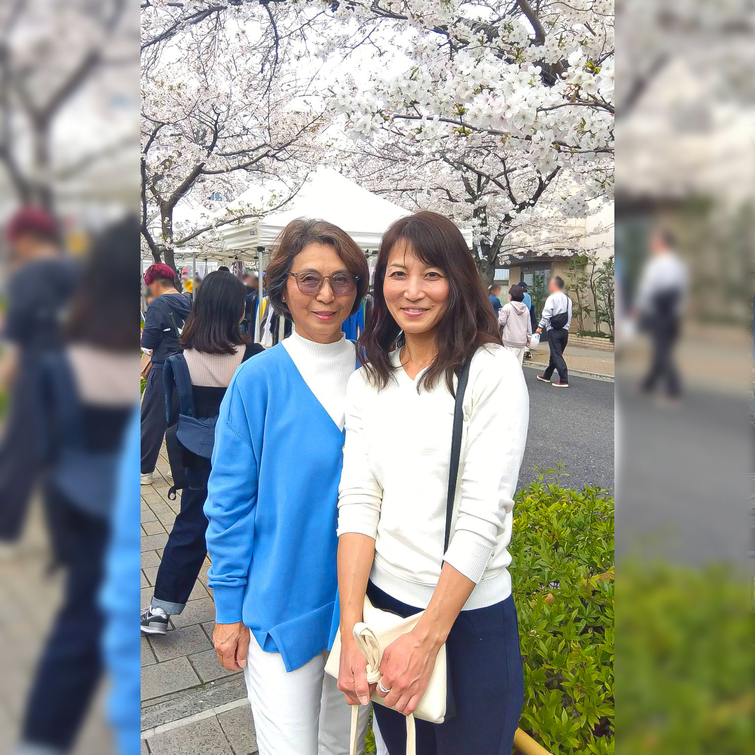 茶屋さくら通りにて母と